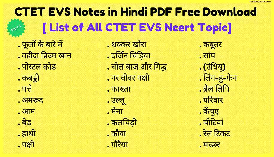 Ctet-Evs-Ncert-Notes-In-Hindi-Pdf-Download
